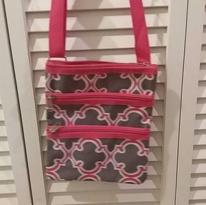 Crossover Pink/Grey Handbag
